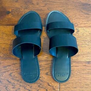 Abercrombie and Fitch Black Double Strap Sandals NWOT